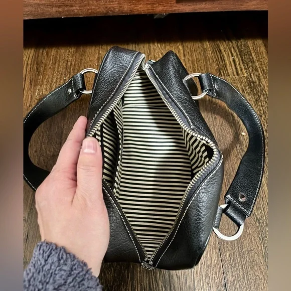 kate spade Black Leather Satchel with Silver Hardware - Picture 5 of 9